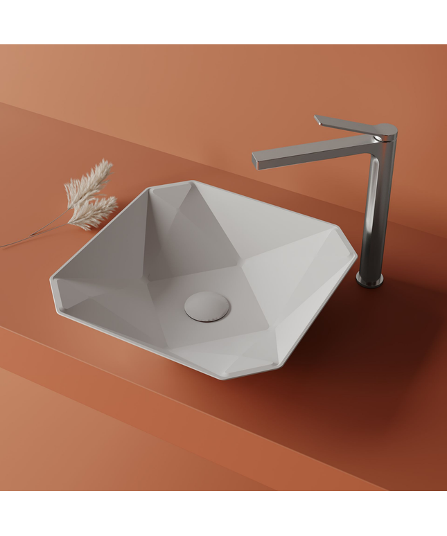 Creavit Ruby RB040 Waskom – Opbouw – Keramiek – 40x8,5x40 cm – Glanzend Wit