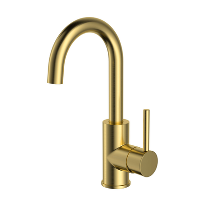 Aloni Eny Washbasin tap with rotating spout - Brushed Gold