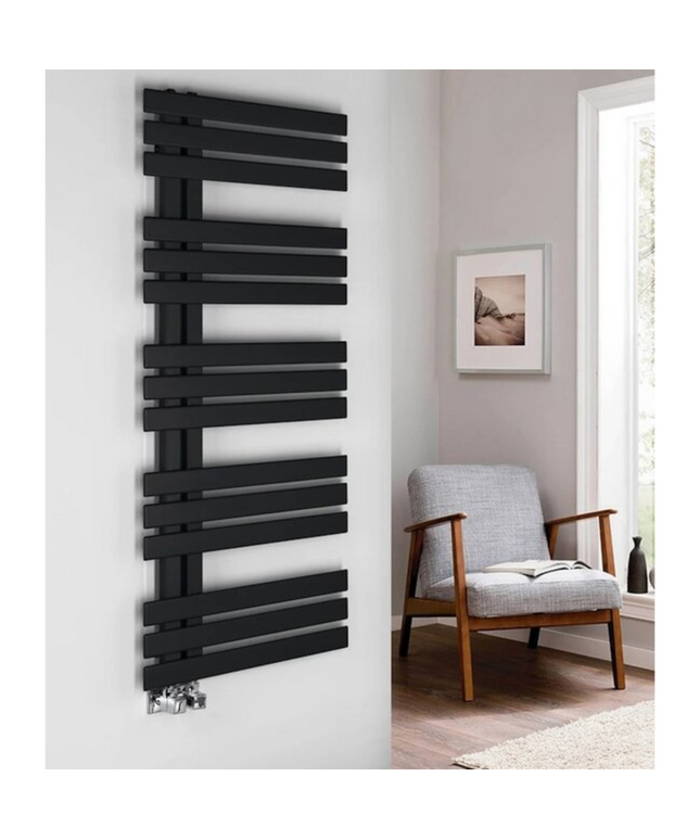 BELRAD Badkamer Radiator 1800x600mm Mat Zwart – Linkeraansluiting/Combi – 1021W