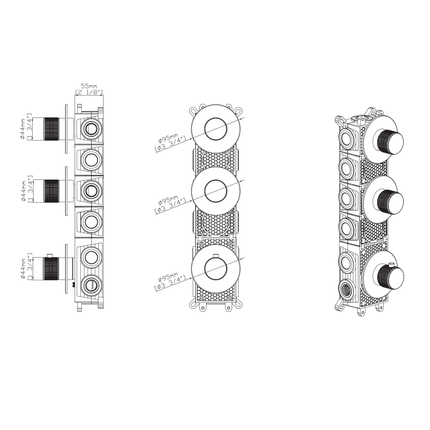 ALONI Stria afbouwdeel douchemengkraan – 2-weg – thermostatisch – geborsteld goud