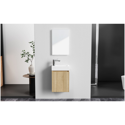 ALONI MIKARO toiletspeigel – met lijst – 40x60x1,9 cm – Licht eiken