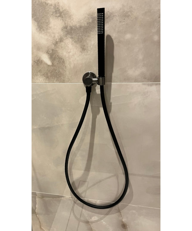 Wiesbaden UniMatch flexible de douche plastique 150 cm noir mat - photo de détail | Schwertz & Co
