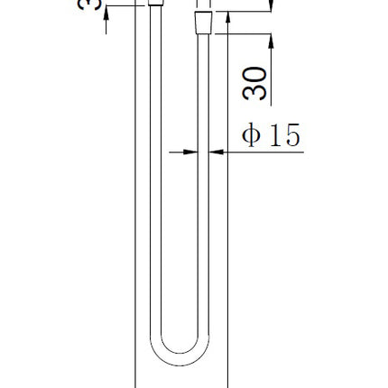 Wiesbaden UniMatch doucheslang 150 cm geborsteld brons koper - technische tekening | Schwertz & Co