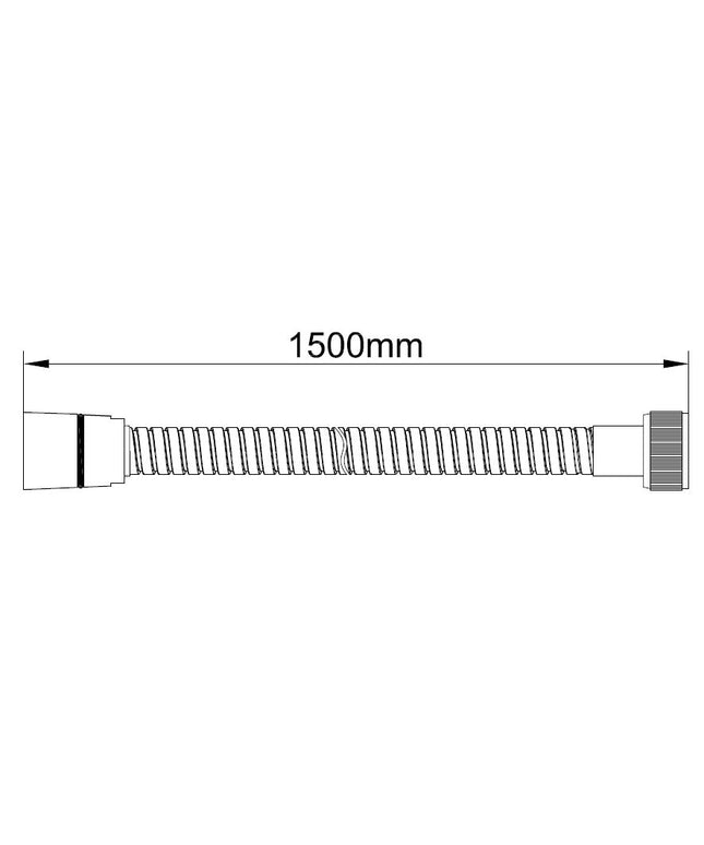 Wiesbaden UniMatch flexible de douche métal 150 cm laiton brossé - dessin technique | Schwertz & Co