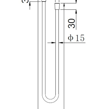 Wiesbaden UniMatch doucheslang 150 cm gunmetal - technische tekening | Schwertz & Co