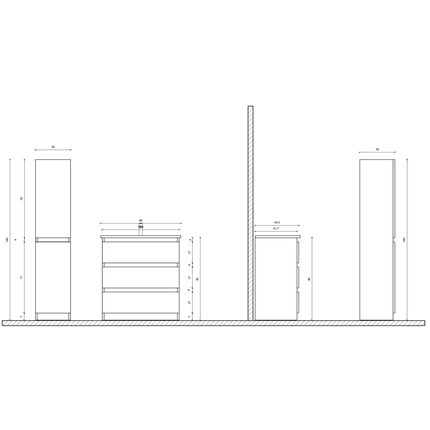 ALONI JUPITER wastafelonderkast – 80 cm – Mat wit – Softclose