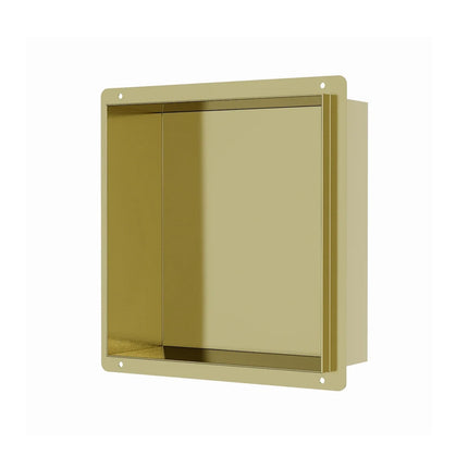 DutchLine inbouw nis betegelbaar geborsteld messing goud 300x300x100