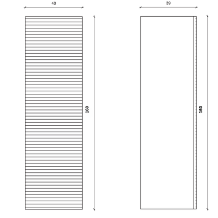 Aloni Elite High Bathroom Cabinet - 160 cm - Matt white - Horizontal relief - Softclose