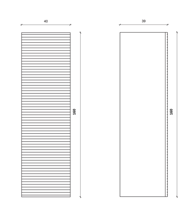 Aloni Elite High Bathodet Bathodet - 160 cm - Matt White - Alivio horizontal - SoftClose