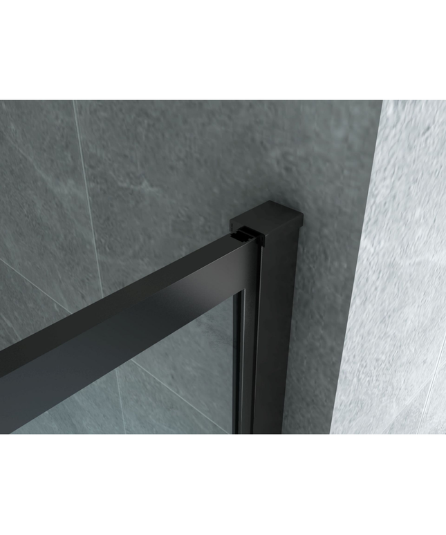 ALONI inloopdouchewand met mat zwart profiel – 80x200 cm – 8 mm veiligheidsglas