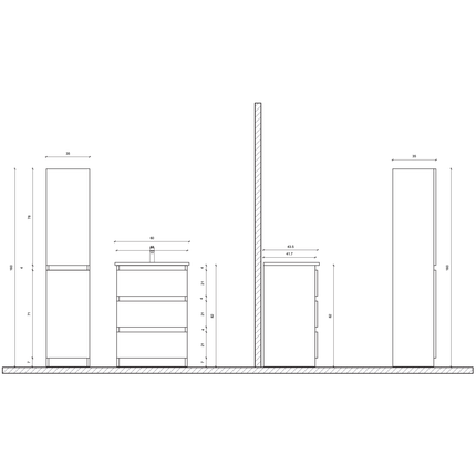 ALONI JUPITER wastafelonderkast – 60 cm – Zwart – Softclose