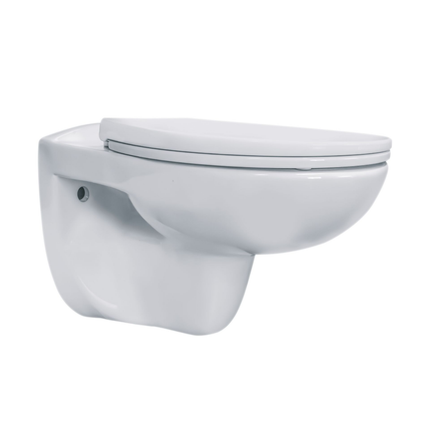 Aloni Pro hangtoilet / ophang WC – randloos – met zitting – thermoplast (PP) – glanzend wit