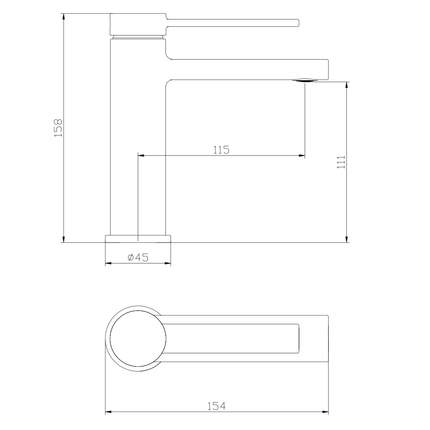 Aloni Edge Washbasin tap - Chrome