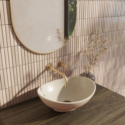 Wiesbaden Barco waskom ovaal keramiek beige - sfeerfoto | Schwertz & Co