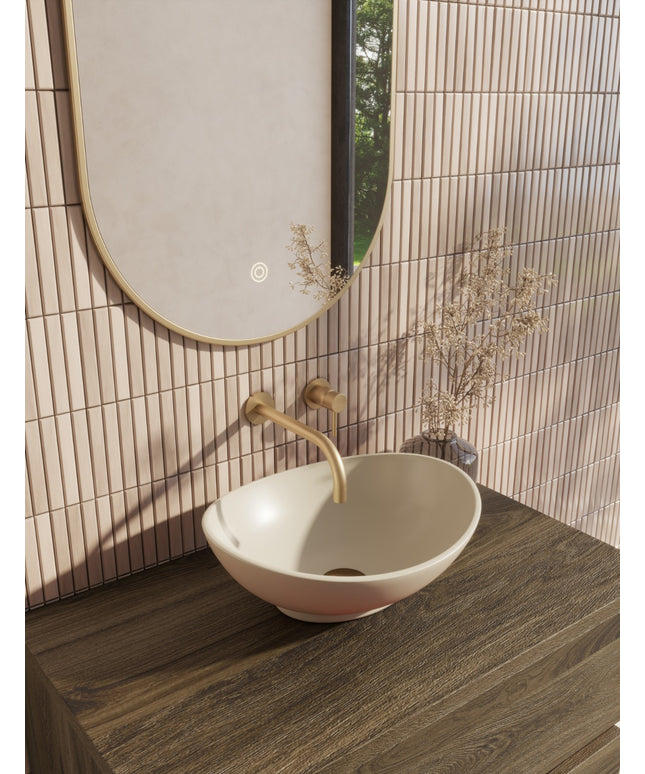 Wiesbaden Barco waskom ovaal keramiek beige - sfeerfoto | Schwertz & Co