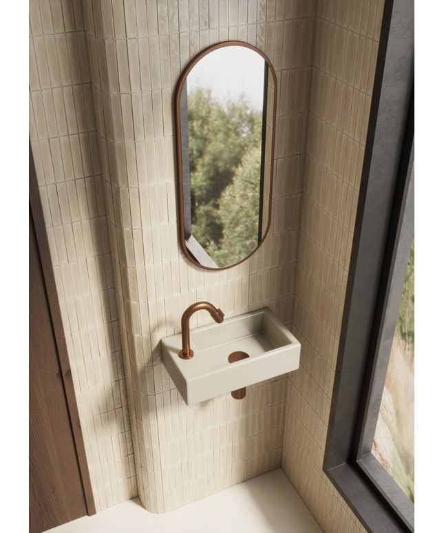 Wiesbaden Rhea M fontein links 40 x 22 cm keramiek beige - sfeerfoto | Schwertz & Co