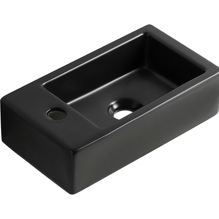 Wiesbaden Rhea M fontein links keramiek mat zwart | Schwertz & Co
