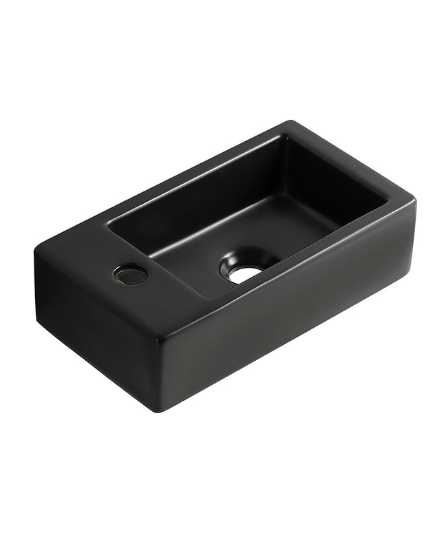 Wiesbaden Rhea M fontein links keramiek mat zwart | Schwertz & Co