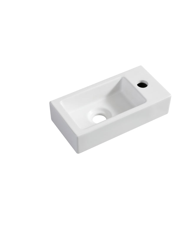 Wiesbaden Rhea S mini fontein rechts 36,5 cm keramiek mat wit | Schwertz & Co