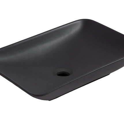Wiesbaden Karé waskom rechthoekig 58 x 36 cm keramiek mat zwart | Schwertz & Co