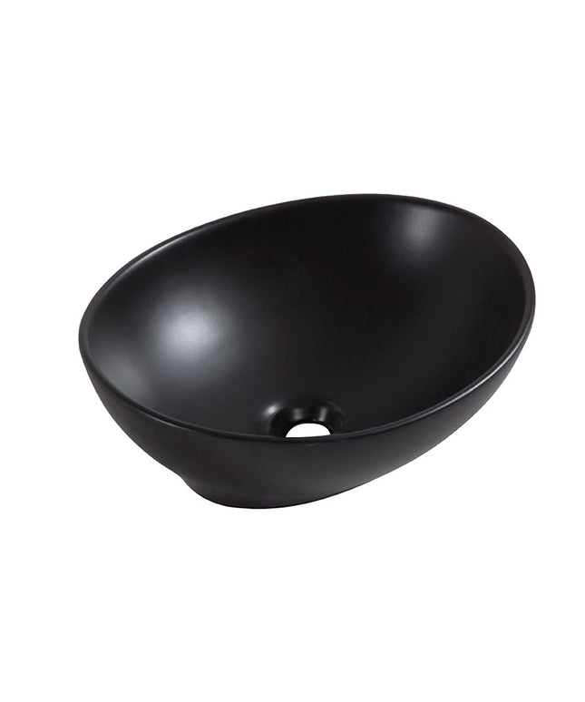 Wiesbaden Barco waskom ovaal 40 x 33 cm mat zwart | Schwertz & Co