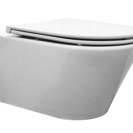 Wiesbaden Vesta wandcloset met Flatline toiletzitting 52 cm glans wit | Schwertz & Co