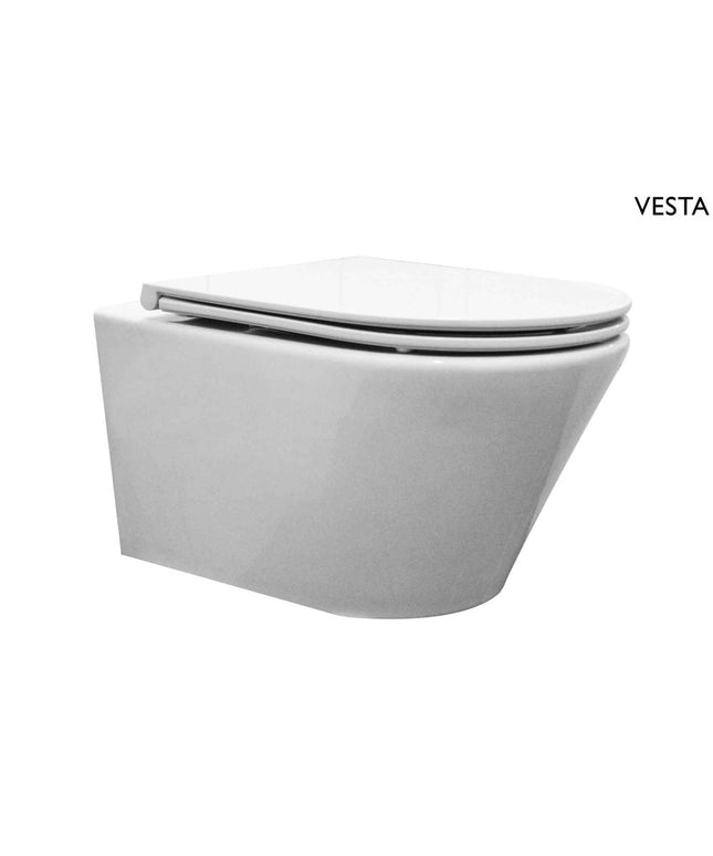 Wiesbaden Vesta wandcloset met Flatline toiletzitting 52 cm glans wit | Schwertz & Co