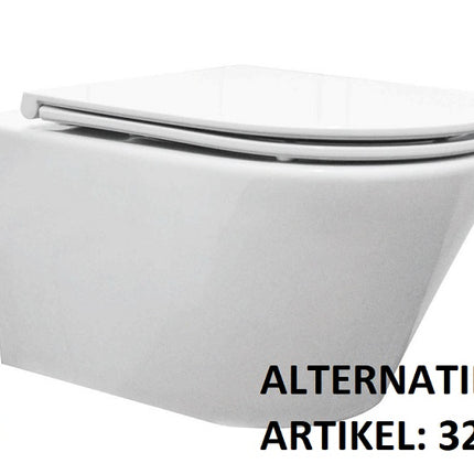 Wiesbaden Vesta wandcloset rimless met Flatline toiletzitting 52 cm glans wit | Schwertz & Co