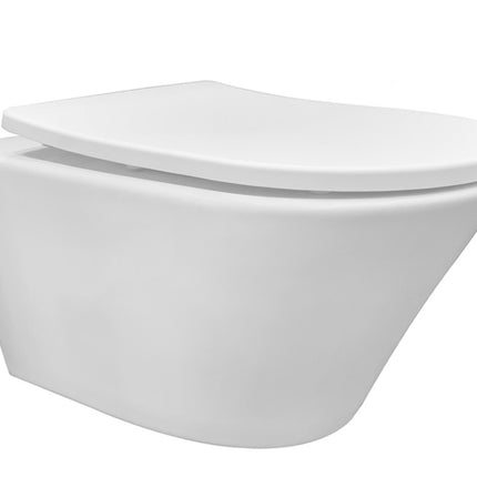 Wiesbaden Vesta Tornado wandcloset rimless met Shade slim zitting glans wit | Schwertz & Co