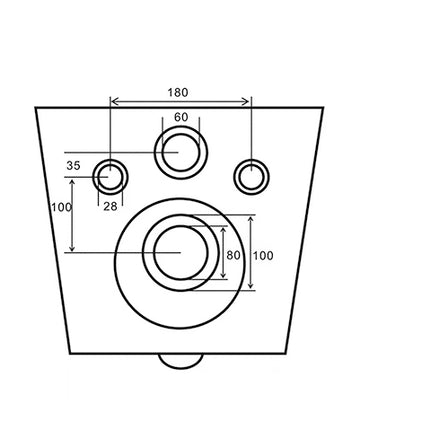 Xellanz Sity wandcloset rimless glans wit - technische tekening | Schwertz & Co
