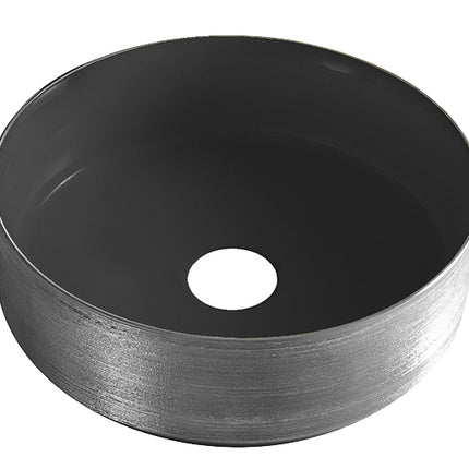 Wiesbaden Mondri waskom rond mat zwart met gunmetal | Schwertz & Co