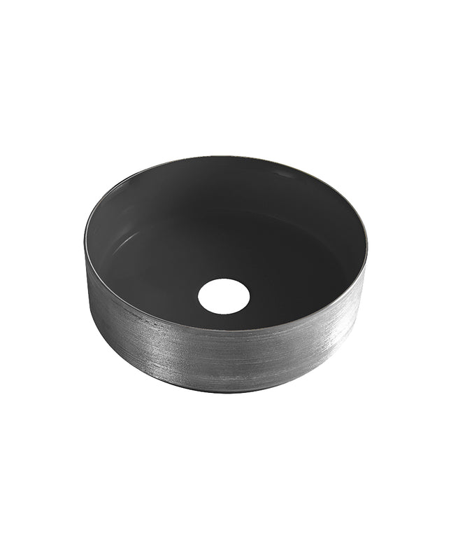 Wiesbaden Mondri waskom rond mat zwart met gunmetal | Schwertz & Co