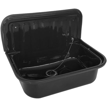 Xellanz uitstortgootsteen plaatstaal 50,5 x 33 x 37 cm glans zwart | Schwertz & Co