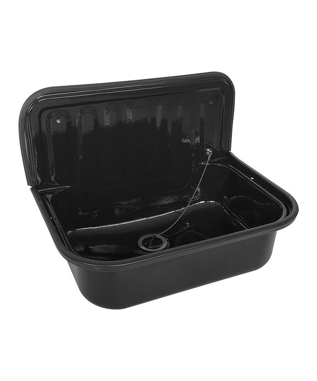 Xellanz uitstortgootsteen plaatstaal 50,5 x 33 x 37 cm glans zwart | Schwertz & Co