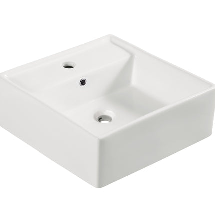 Wiesbaden Larx waskom vierkant 41 cm keramiek glans wit | Schwertz & Co
