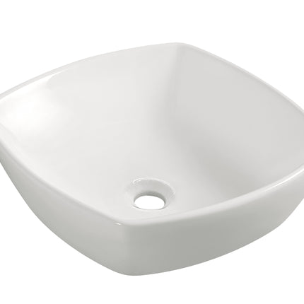 Wiesbaden Plaza waskom vierkant 42 cm keramiek glans wit | Schwertz & Co