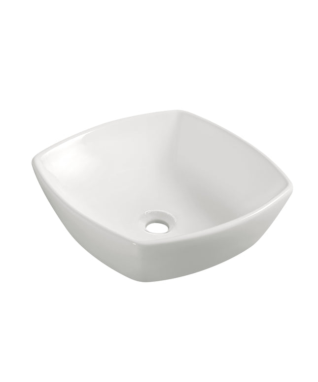 Wiesbaden Plaza waskom vierkant 42 cm keramiek glans wit | Schwertz & Co