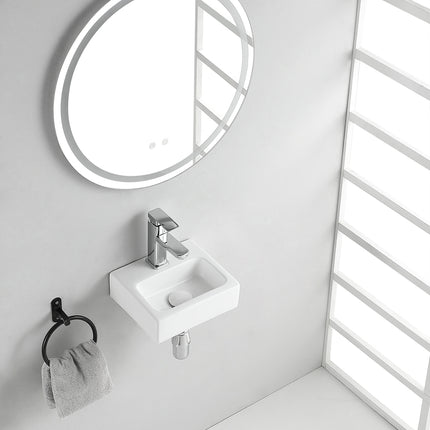 Wiesbaden Leto mini fontein keramiek glans wit - detailfoto | Schwertz & Co