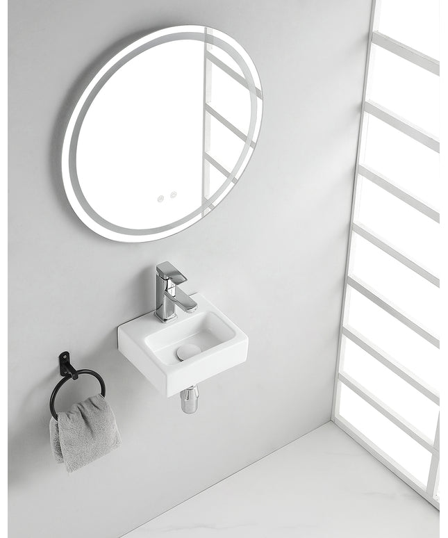 Wiesbaden Leto mini fontein keramiek glans wit - detailfoto | Schwertz & Co