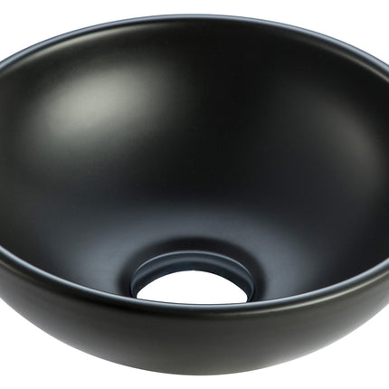 Wiesbaden Kimo waskom rond 28 cm keramiek mat zwart | Schwertz & Co