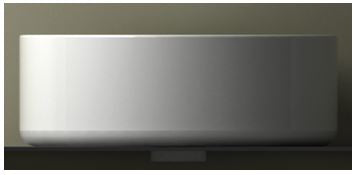 Wiesbaden Link waskom rond 40 cm keramiek glans wit - detailfoto rand | Schwertz & Co