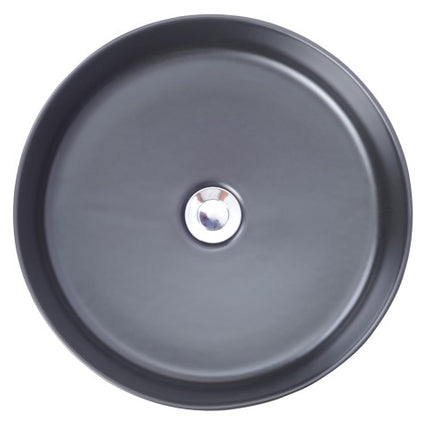 Wiesbaden Link waskom rond 40 cm keramiek mat zwart - detailfoto rand | Schwertz & Co