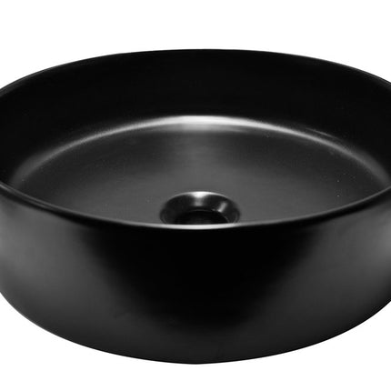 Wiesbaden Link waskom rond 40 cm keramiek mat zwart | Schwertz & Co