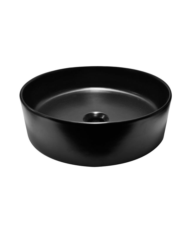Wiesbaden Link waskom rond 40 cm keramiek mat zwart | Schwertz & Co