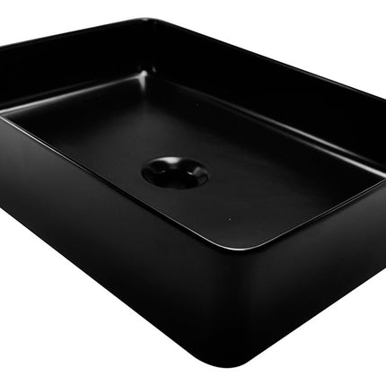 Wiesbaden Link waskom rechthoekig 35 x 50 cm keramiek mat zwart | Schwertz & Co