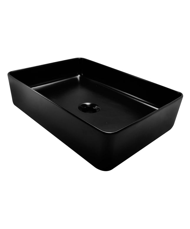 Wiesbaden Link waskom rechthoekig 35 x 50 cm keramiek mat zwart | Schwertz & Co