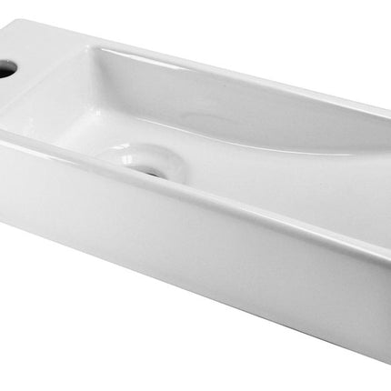 Wiesbaden Trim mini fontein links 38 x 14 x 8 cm glans wit | Schwertz & Co