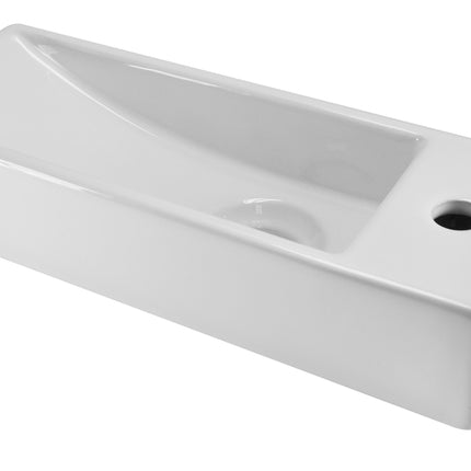 Wiesbaden Trim mini fontein rechts 38 x 14 x 8 cm glans wit | Schwertz & Co