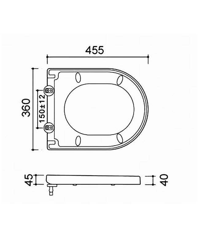 Xellanz Arco toiletzitting glans wit - technische tekening | Schwertz & Co