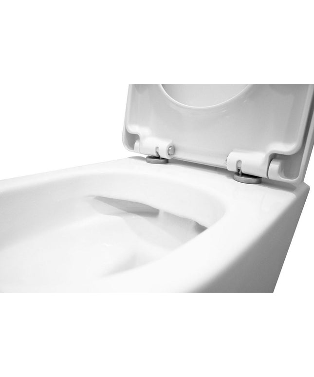 Wiesbaden Vesta wandcloset rimless 52 cm glans wit - detailfoto zitting | Schwertz & Co